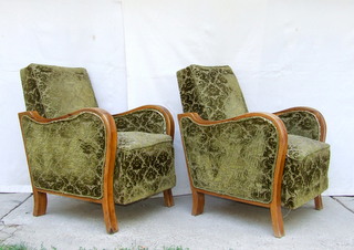 Art Deco club chairs. Original condition.