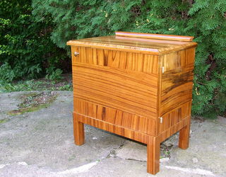 Palisander veneered bedside cabinet, nightstand.