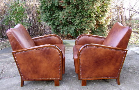 Art Deco armchairs.