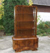 Art deco walnut display cabinet.